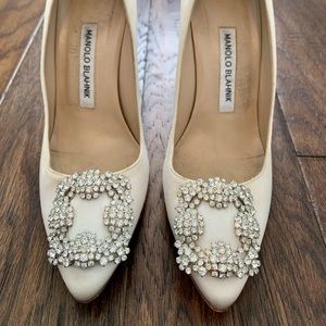 Manolo Blahnik - White Hangisi Heels 36.5